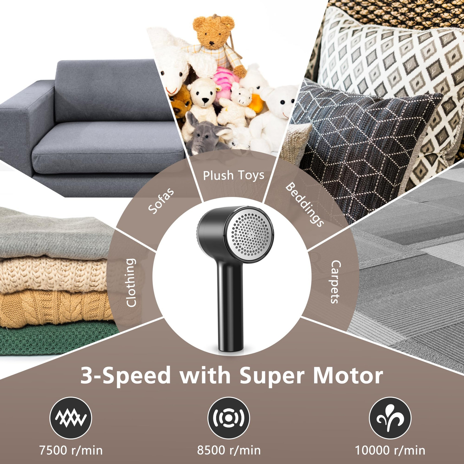 1200mAh Electric Lint Remover Portable Rechargeable Fabric Shaver for Clothes