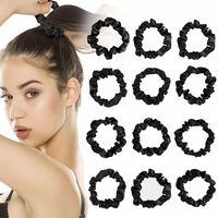 Silk Haargummi Scrunchie 12 StüCk, Seide Scrunchies Haargummi Elastische Satin H