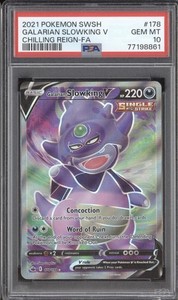 Galarian Slowking V 2021 Pokemon Chilling Reign 178/198 Ultra Rare PSA 10