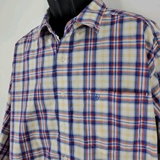 Ariat Pro Series Plaid Button-Down Shirt Men s XXL Blue White Western Casual