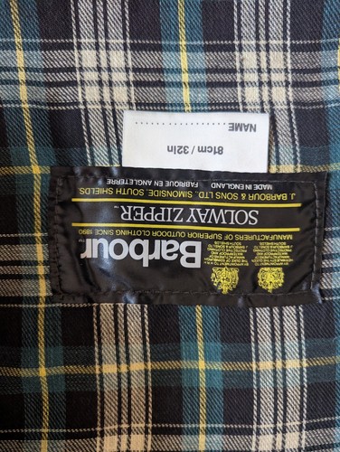 Vintage Barbour Solway Zipper Wax Jacket Early 80's Two Crest 32 " NEAR MINT - Picture 11 of 24