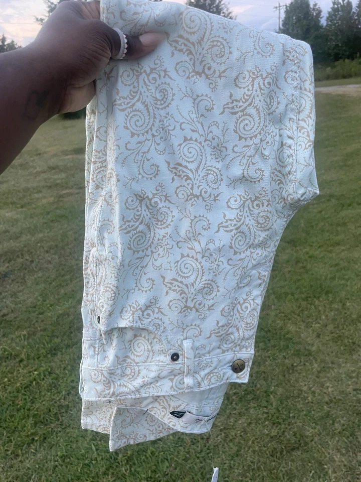 Pantalones/jeans CHRISTOPHER BLUE talla 2 pierna recta dorado y azul pálido hechos en EE. UU. Foto 2 de 4