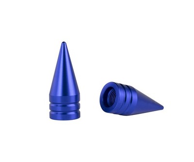 PRO+ Bicycle Bike Valve Caps Spike Round Blue