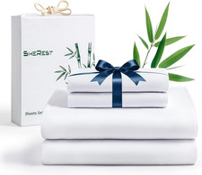 Queen Size 4 Piece Sheet Set, Premium 100 Viscose Derived from Bamboo, Silky So