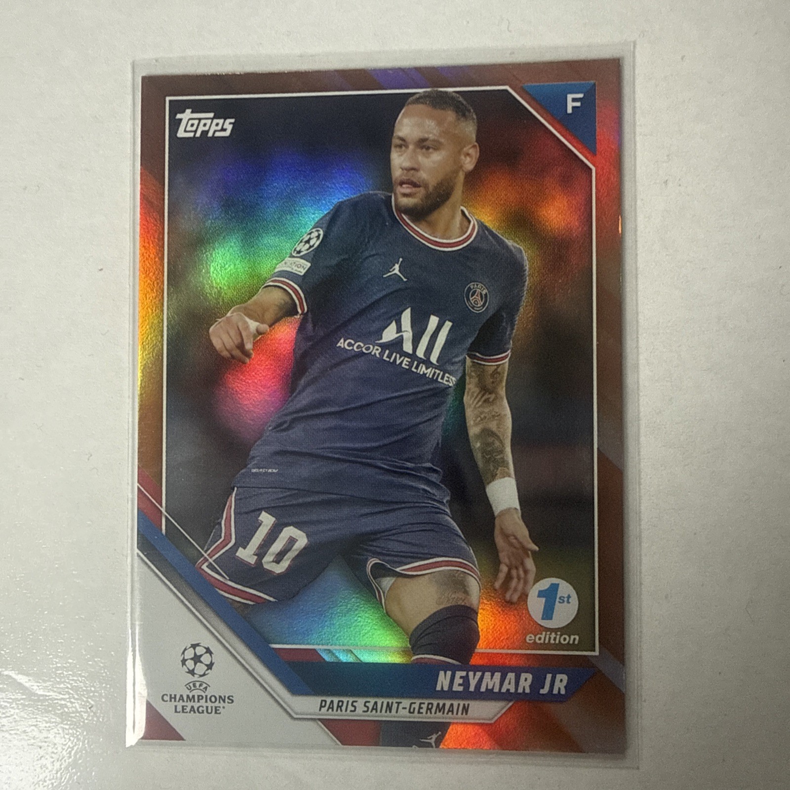 2021-22 Topps UEFA Champions League NEYMAR JR PSG 1st Edition Orange /25 B11a