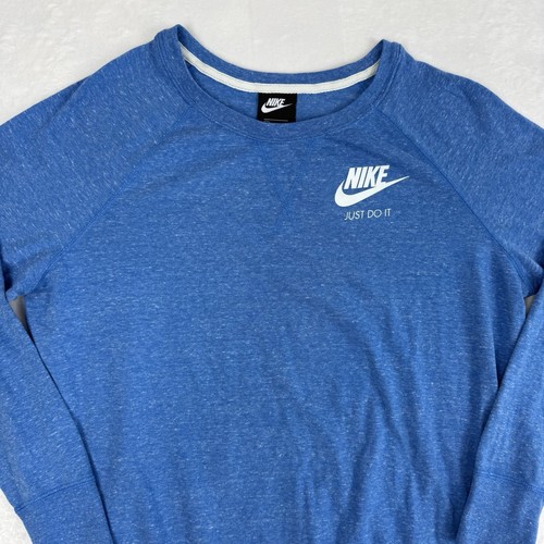 Nike Just Do It Sweatshirt mit Rundhalsausschnitt Blau Langarm Sport Damen Gr. XL - Bild 2 von 8