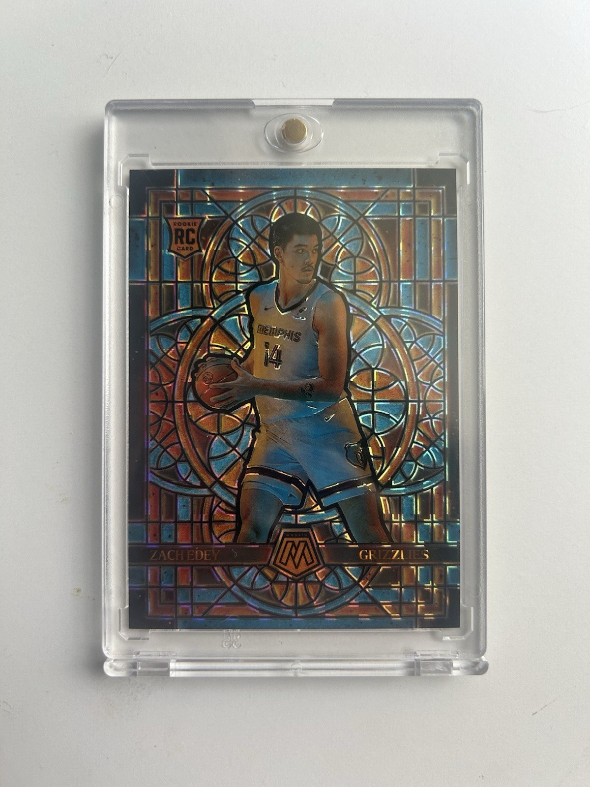 2024-25 Panini Mosaic Zach Edey Stained Glass Mosaic Rookie Card Case Hit SP