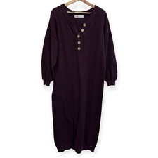FP Beach Free People 100% Cotton Hailee Sweater Midi Dress Women Large Boho