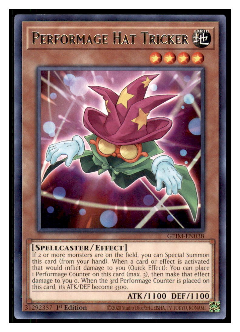 Yugioh Performage Hat Tricker GEIM-EN038 Rare Genesis Impact LP