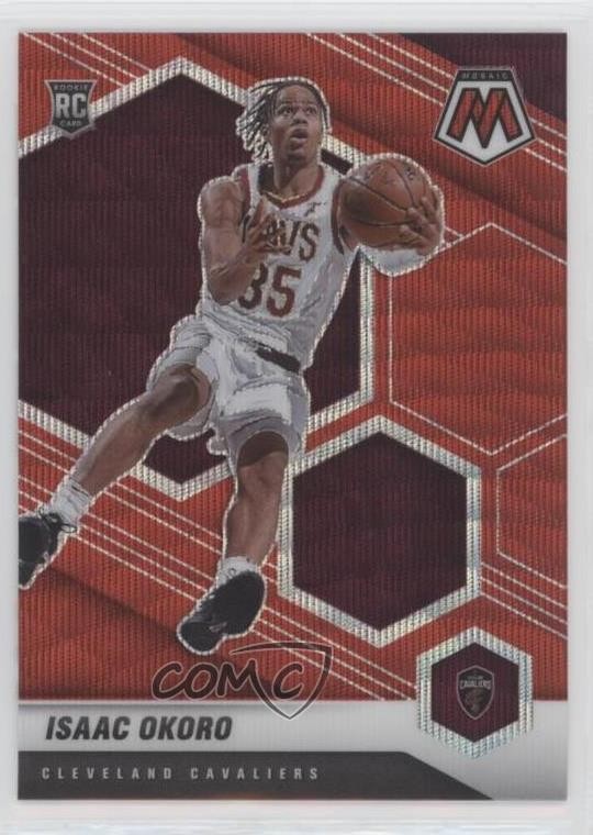 2020-21 Panini Mosaic Red Wave Prizm Isaac Okoro #212 Rookie RC pj5