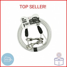 Petest 30ft Reflective Tie-Out Cable for Heavy Dogs Up to 125 Pounds