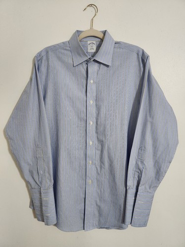 Brooks Brothers blue striped button-front shirt