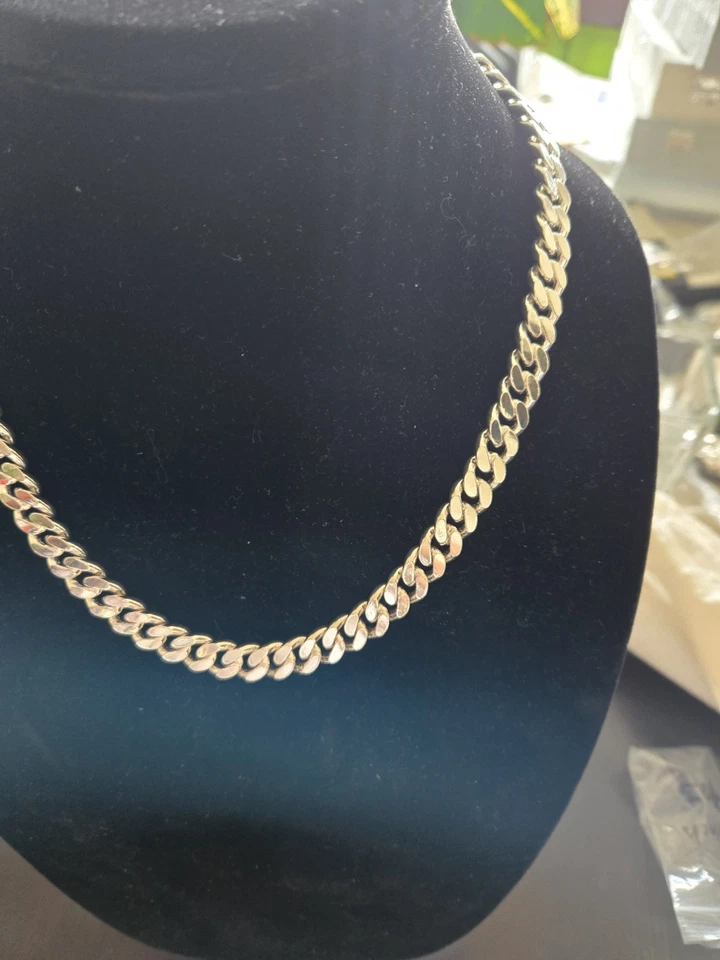 Juego De Pulsera 10mm Plata Cubana 925 18" Sin Cuello 8" 144 Gramos Sólidos Foto 2 de 4