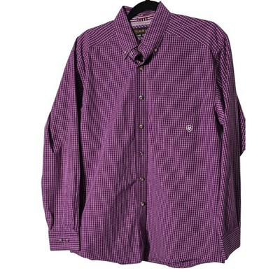 Ariat Pro Series Shirt Mens M Plaid Western Cowboy Button Down Long Sleeve Work