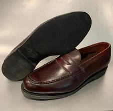 Allen Edmonds Randolph Slip On Shoes Men's 9.5 3E Penny Loafers Burgundy 6333