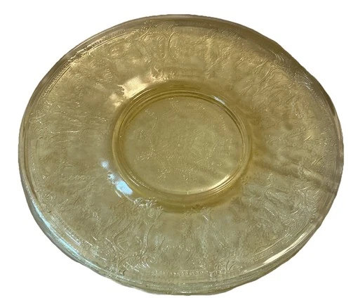 Vintage Depression Yellow Florentine No. 2 Set Of 3 Saucers 6’