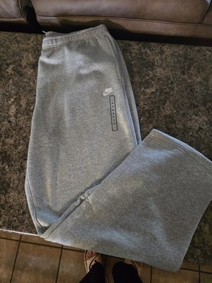Nike Mens Club Fleece Bungee Pants - Dark Heather Grey/White Size XL