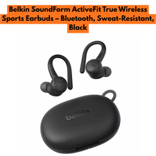 Belkin SoundForm ActiveFit True Wireless Sports Earbuds – Bluetooth, Sweat-Resis