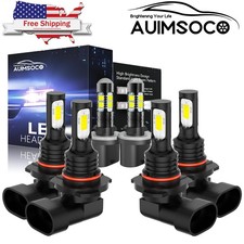 For GMC Yukon XL 1500 2500 2000-2006 LED Headlight High/Low Fog Light Bulbs Kit