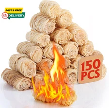 USKICH 150Pcs Fire Starter - Natural Fire Starters for Campfires,Fireplace, Pell