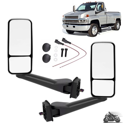 #ad Power Mirrors For Chevy Kodiak GMC Topkick C6500 C7500 2003 09 Heated #25886112 $405.50