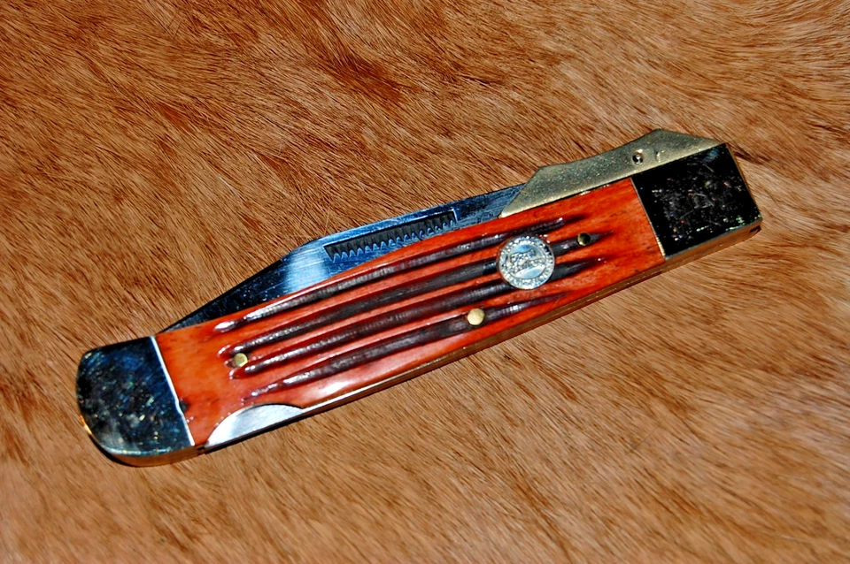 Frost Swing Guard Leopard Folding Lock Back Knife - Jigged Bone Handles - NEW - Image 3 of 4