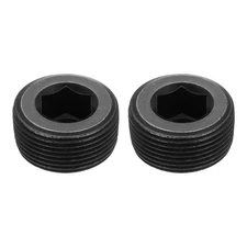 2Pcs Socket Pipe Plugs, PT 1-1/4"Carbon Steel Hex Thread Pipe Caps, Black