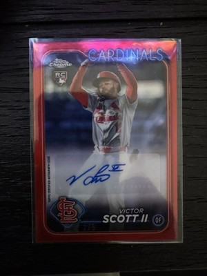 2024 Topps Chrome Update Rookie Autographs Victor Scott II #AC-VIS Red /5