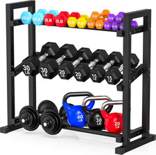 3-Tier Adjustable Dumbbell Rack, Weight Rack for Home Gym Storage, Heavy Duty We