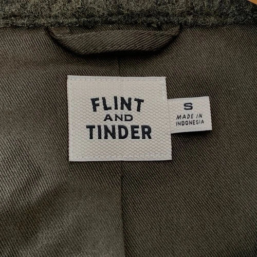 Flint and Tinder Jacket Men Small Boiled Wool Station Huckberry Olive Green image 2