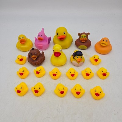 Lot of 20+ Rubber Ducks Assortment Jeep Ducking Floater Duckies Bath Toys