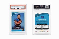 2018 Panini Donruss Saquon Barkley #306 Rated Rookie PSA 10 Football Card. rookie card picture