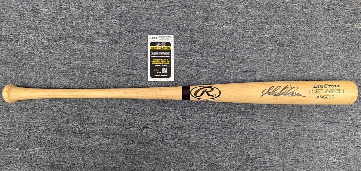 Garret Anderson signed 2002 Angels Player Issued Game Model Bat 