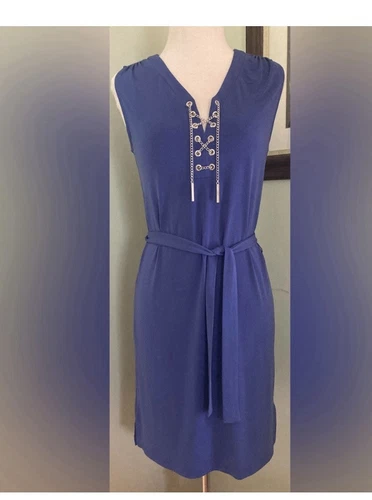 Michael Kors maglia smanicata stringata catena abito donna taglia XS S