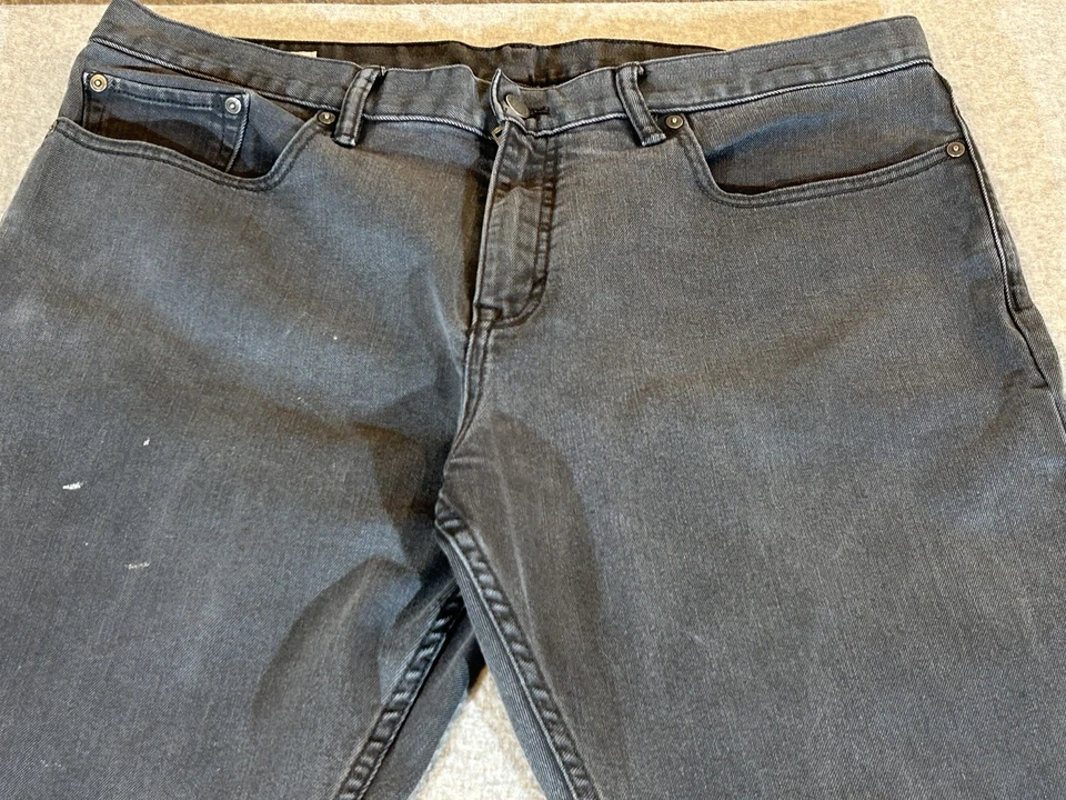 Pantalones de mezclilla Banana Republic para hombre 38x34 grises rectos elásticos tallados Foto 2 de 4