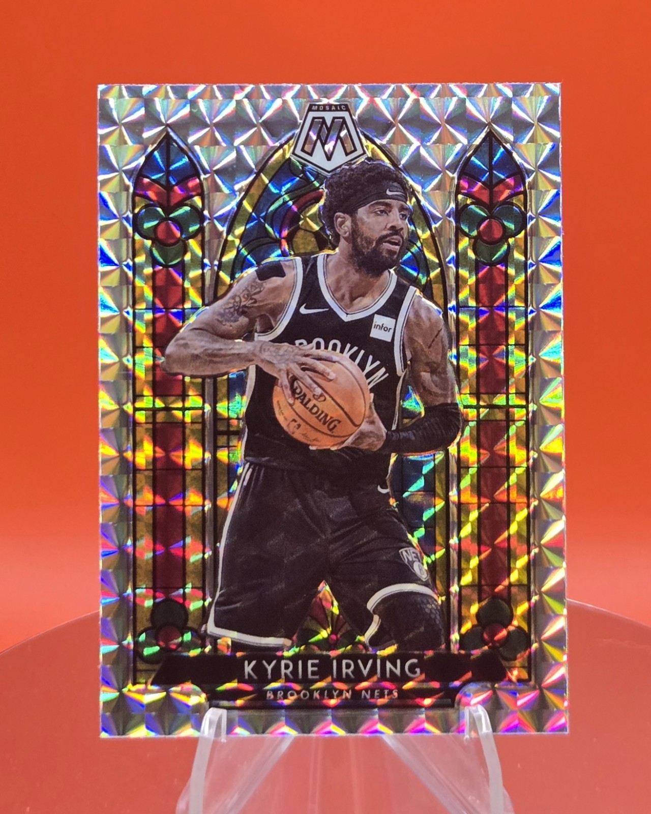 2019-20 Panini Mosaic Stained Glass SSP Kyrie Irving #6 Case Hit Brooklyn Nets