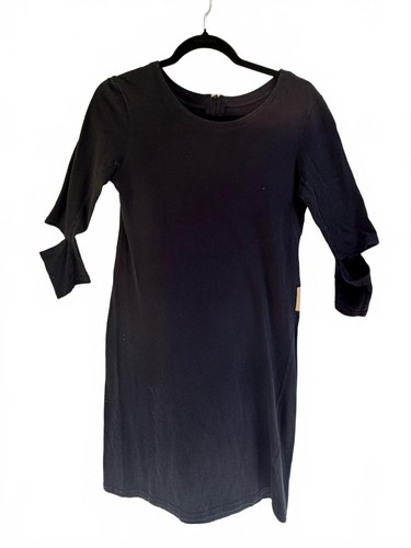 Helmut Lang, Helmut Lang Vintage 90s Black Shift Dress Tan Stripe