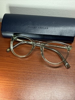 Warby Parker Eyeglasses Frames Haskell 711 Size 49 22 145 mm Green Transparent