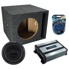 Alpine W10S4 Bassline 10" Car Audio Subwoofer Bundle Single Sub Box w/ HA-A400.1