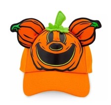 2024 Disney Parks Mickey Mouse Jack-o'-Lantern Glow-in-the-Dark Baseball Hat Cap