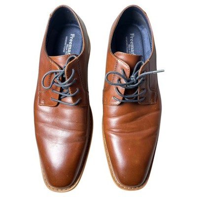 Freeman Shoes Brown Derby Oxford Vance City Smart Men s 10M 