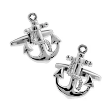 ANCHOR CUFFLINKS Nautical Boat Ship Sailing Boating Groom Wedding NEW w GIFT BAG