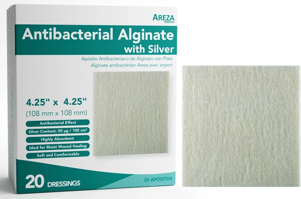 Highly Absorbent Silver Alginate Pads – 4.25"x4.25", 20 Pcs - Image 3 of 4