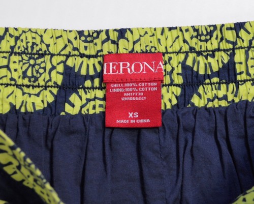 NWT Merona Women's XS Navy & Lime Green Cotton Skirt, Boho Print - Picture 6 of 6