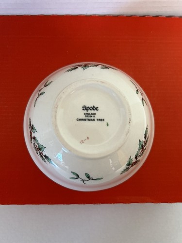 SPODE CHRISTMAS TREE Small Covered BON-BON Dish - 4 1/2" England Rare! - Picture 6 of 7