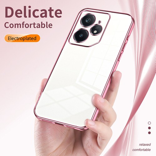 Funda protectora de goma suave transparente con marco chapado a prueba de golpes para Realme Neo7 - Imagen 6 de 21