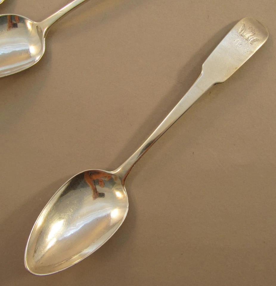 12 American Coin Silver Tablespoons Richards & White General Wm. Eaton? c 1810 - Image 4 of 4