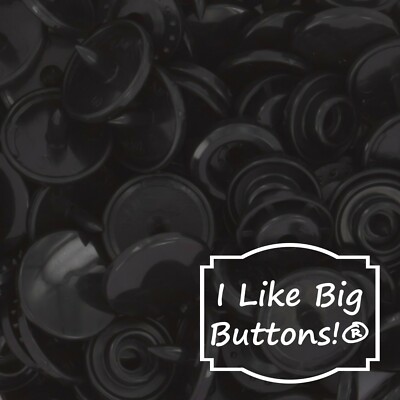 KAM Snaps - BLACK - KAM Plastic Snaps No Sew Button/Cloth Diapers/Bibs/Sewing