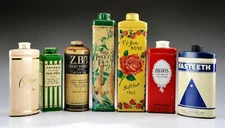 Lot of Vintage Talc Talcum Powder Tins Vi-Jon Rose, Sweet Pea Talc - Art Deco