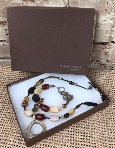 Juego Silpada, latón, perla, cuerno, collar concha N1787 y pulsera B1776 conjunto $193 Foto 2 de 4